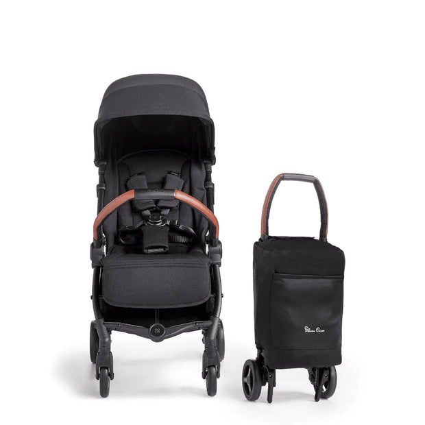 Silver Cross Jet 4 Super Compact Stroller - Black w/ car seat adapter