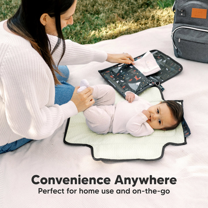 KeaBabies Ezee Portable Diaper Changing Pad - Woods