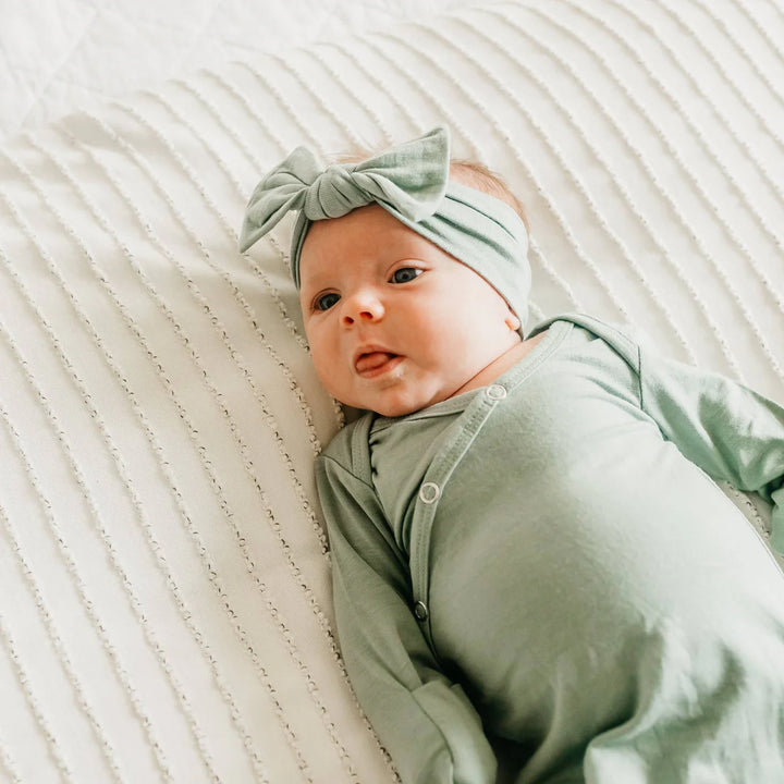 Copper Pearl Knit Headband Bow