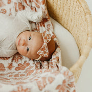 Knit Swaddle Blanket- Gingerbread