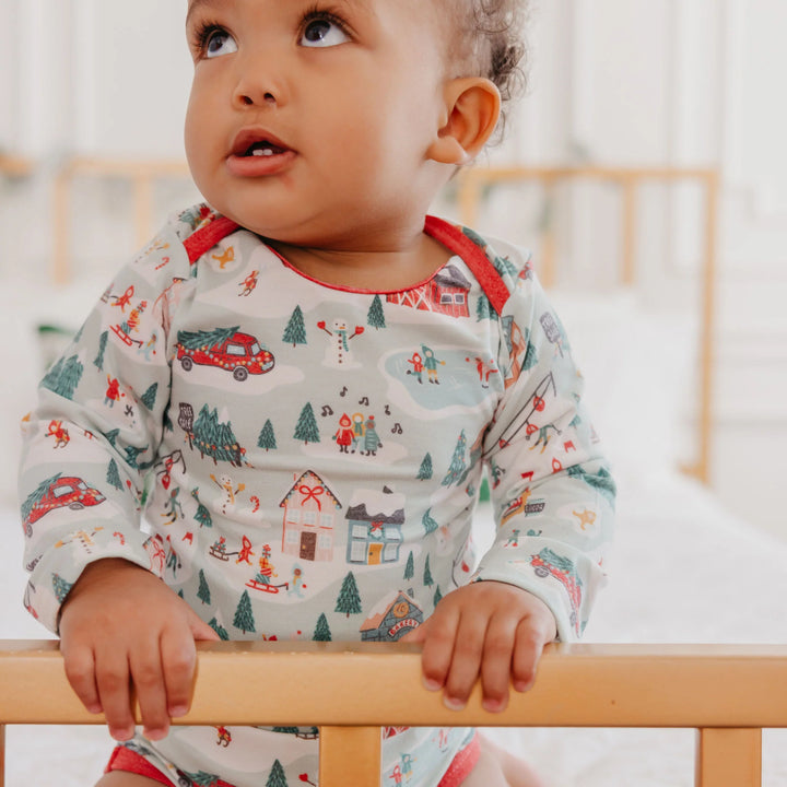 Copper Pearl Long SLeeve Body SUit Snowy slopes