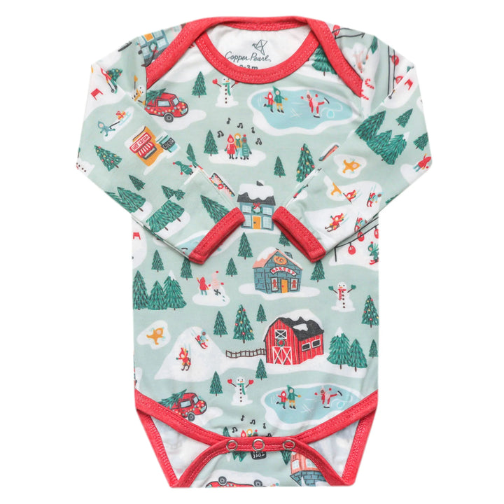 Copper Pearl Long SLeeve Body SUit Snowy slopes