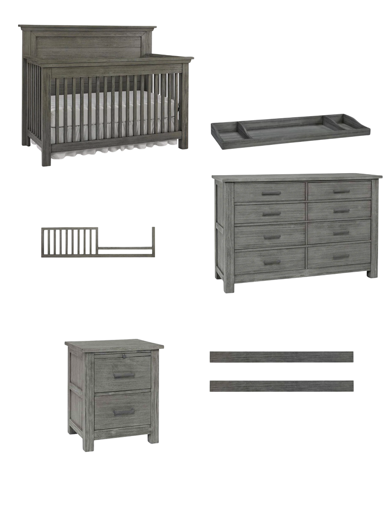 Dolce Babi Lucca Crib and Dresser Bundle 5 piece Set