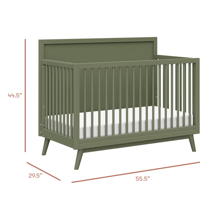 Babyletto Palma 4-in-1 Convertible Crib with Toddler Bed Conversion Kit - Olive