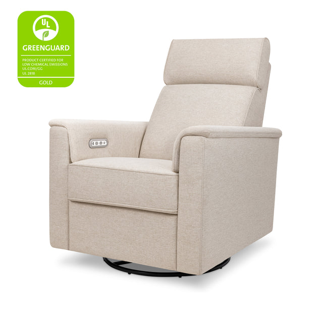 Monogram by Namesake Willa Power Recliner w/ Adjustable Headrest & USB Port & Wood Base