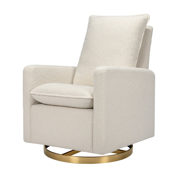 Babyletto Cali Pillowback Swivel Glider - Ivory Boucle w/Gold Base