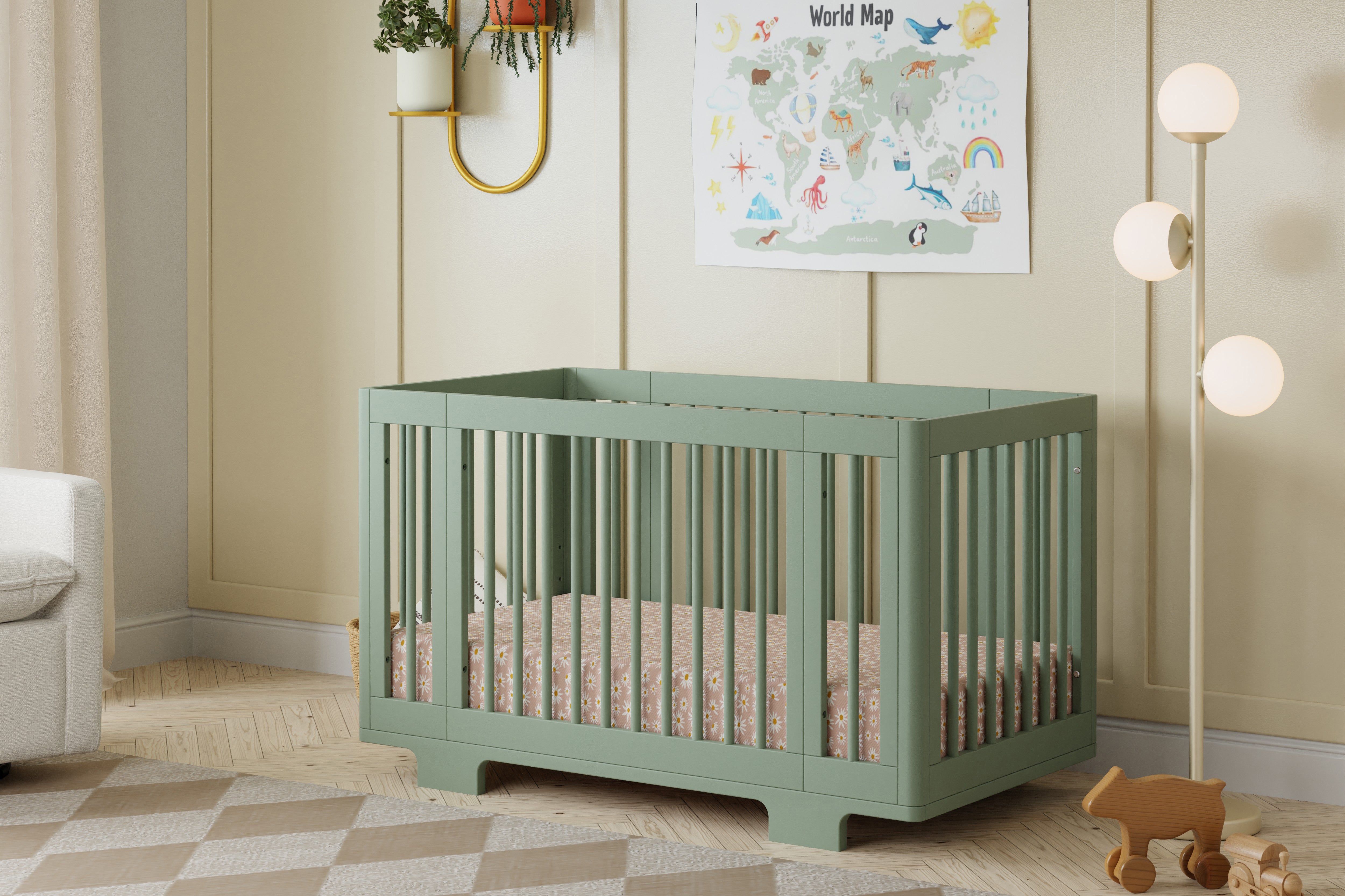 Mint discount green crib