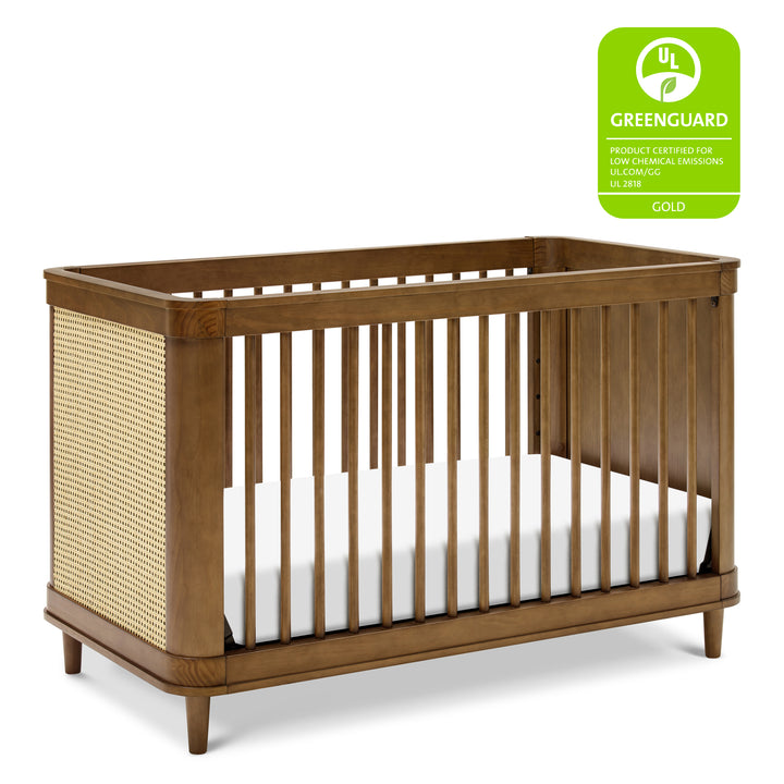 Namesake Marin Convertible Crib in Natural Walnut w/ Blonde Cane