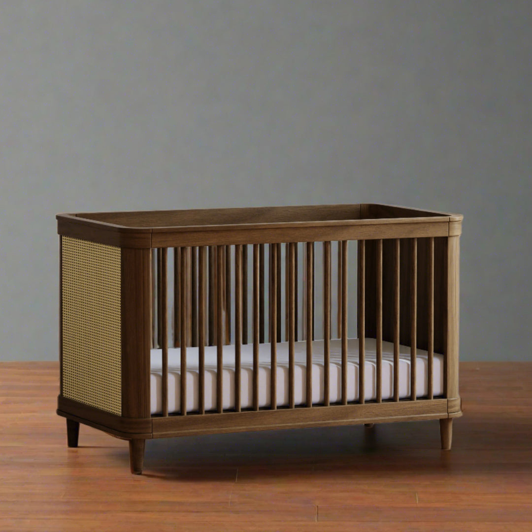 Namesake Marin Convertible Crib in Natural Walnut w/ Blonde Cane