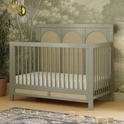 Namesake Eloise 4-in-1 Convertible Crib in French Sage and Performance Sand Eco-Weave