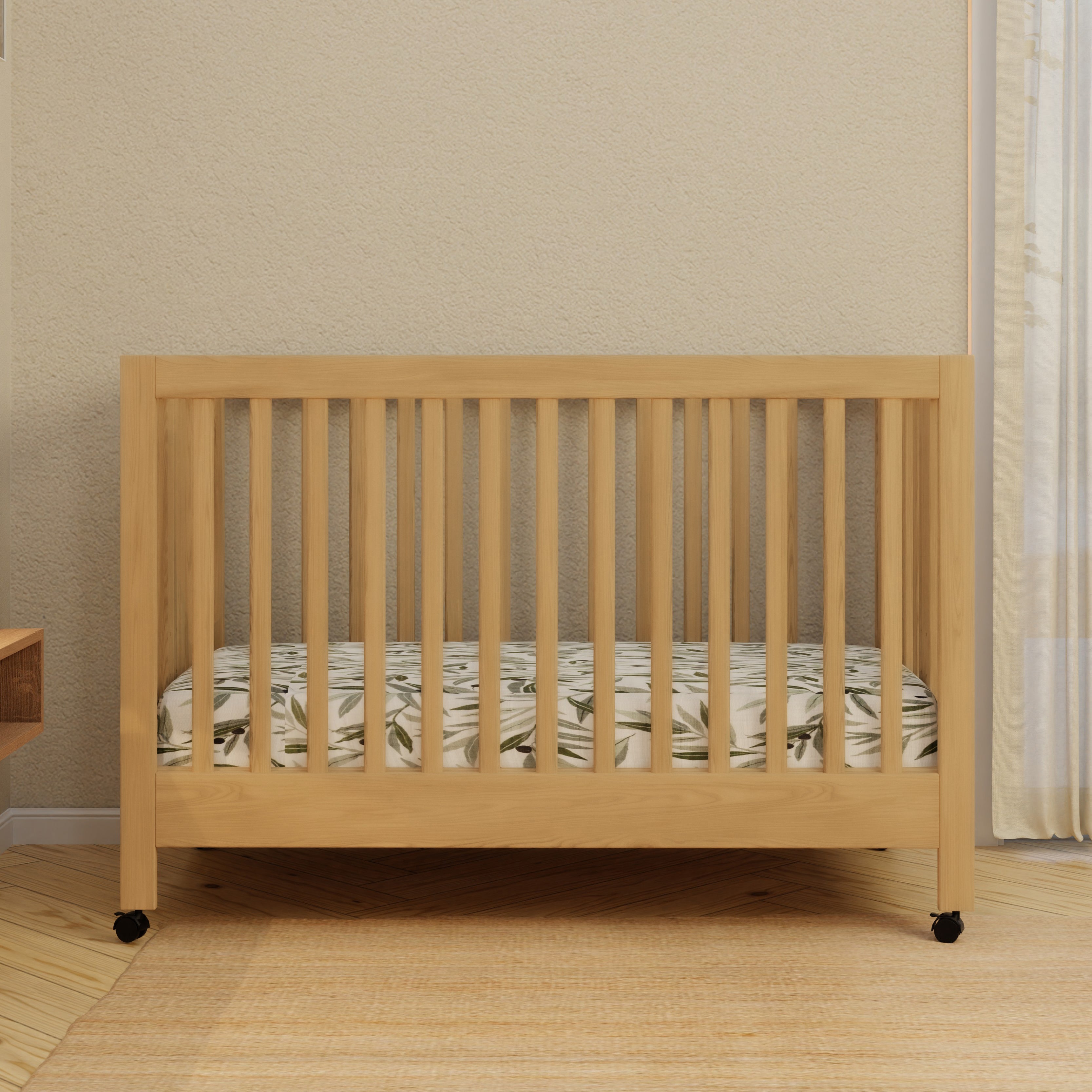 Folding wooden crib best sale