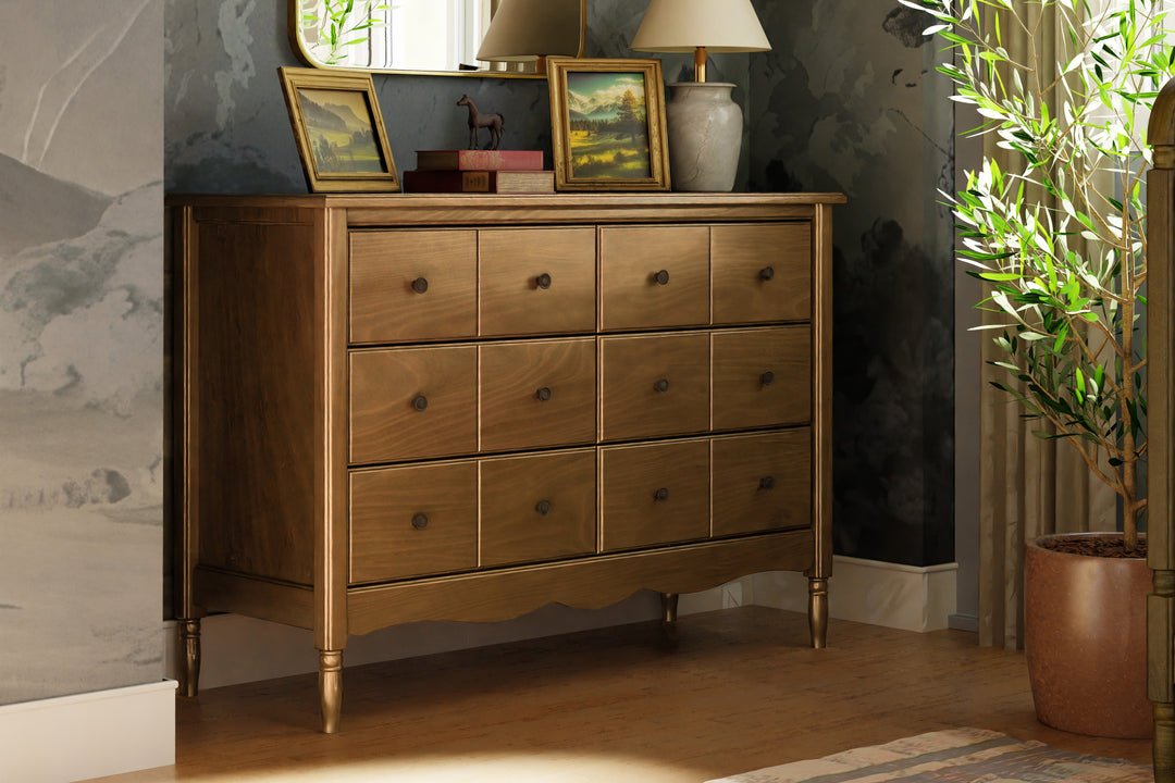 Namesake Liberty Crib and 6 Drawer Apothecary Dresser Set - Natural Walnut Namesake Liberty Crib and 6 Drawer Apothecary Dresser Set - Natural Walnut