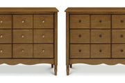 Namesake Liberty Crib and 6 Drawer Apothecary Dresser Set -  Natural Walnut