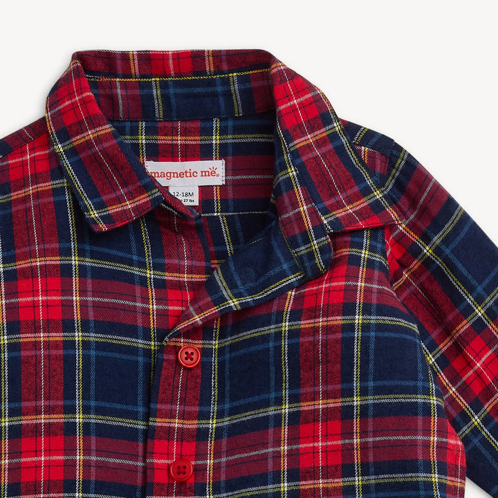 Magnetic Me Plaid Henley Shirt + Pant Set