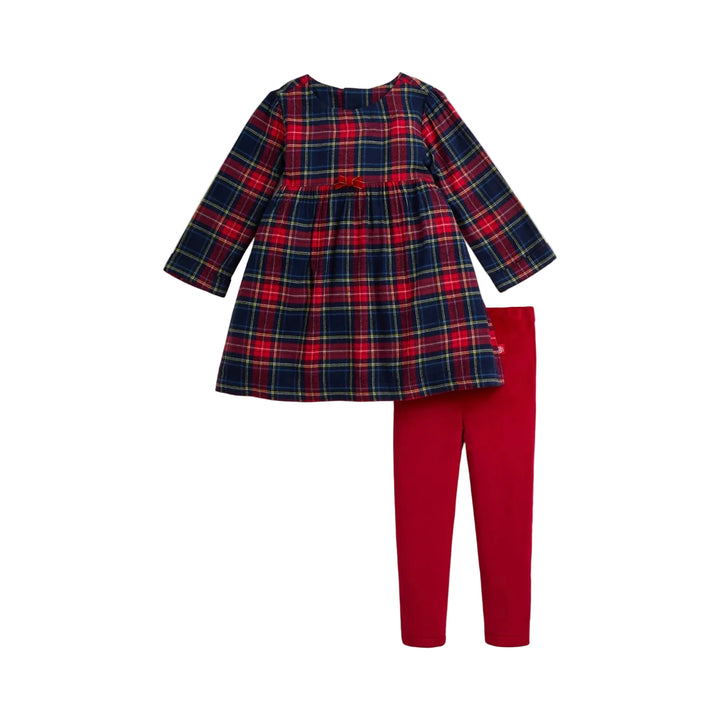 Magnetic Me Holiday Plaid Flannel Dress & Leggings