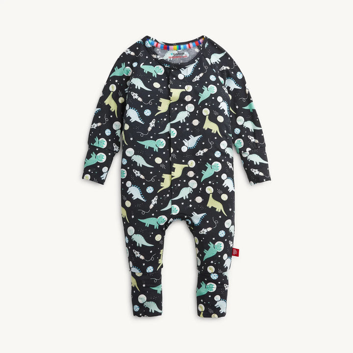 Magnetic Modal Glow in the Dark Footie/Coverall Romper in Astroceratops - ONLINE EXCLUSIVE