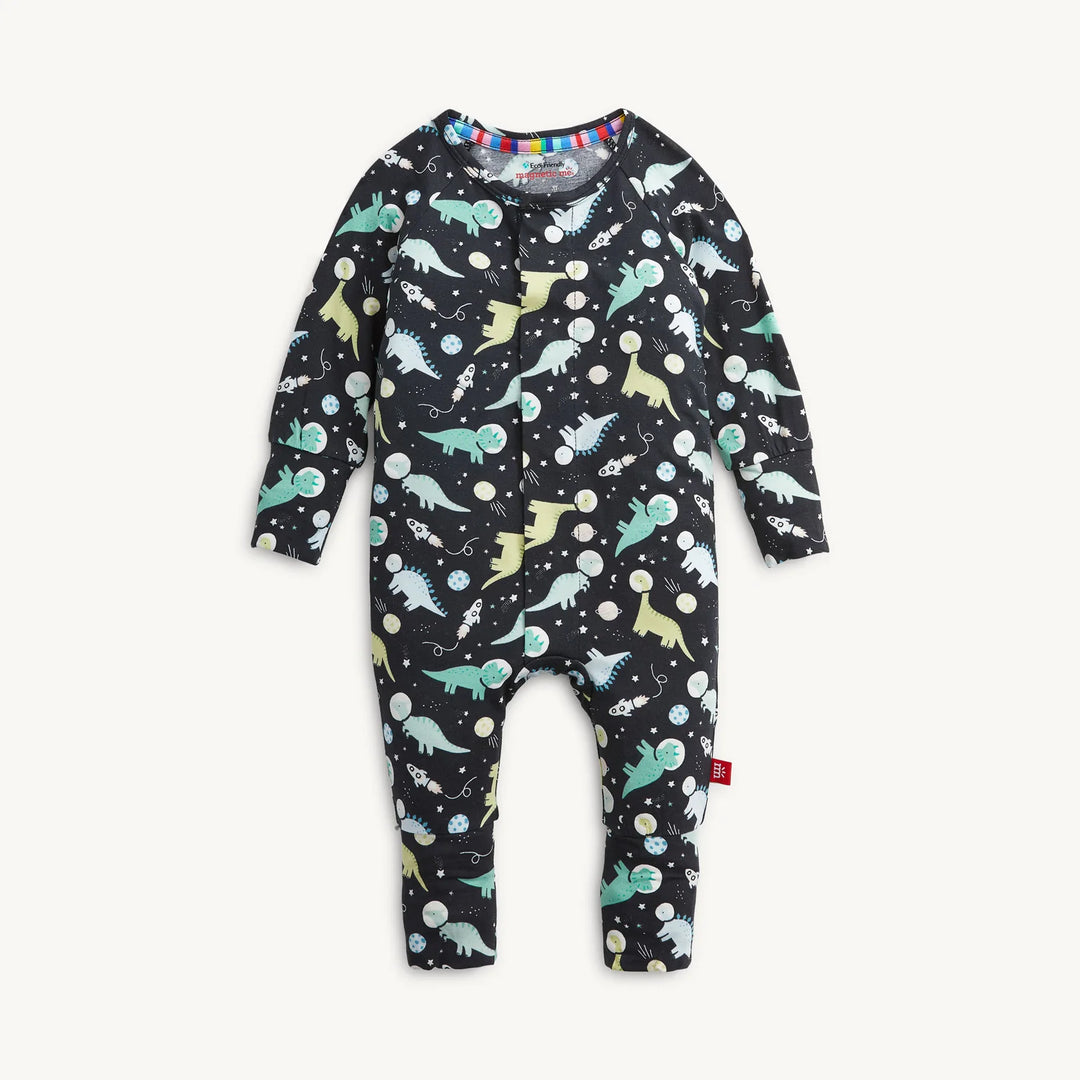 Magnetic Modal Glow in the Dark Footie/Coverall Romper in Astroceratops - ONLINE EXCLUSIVE