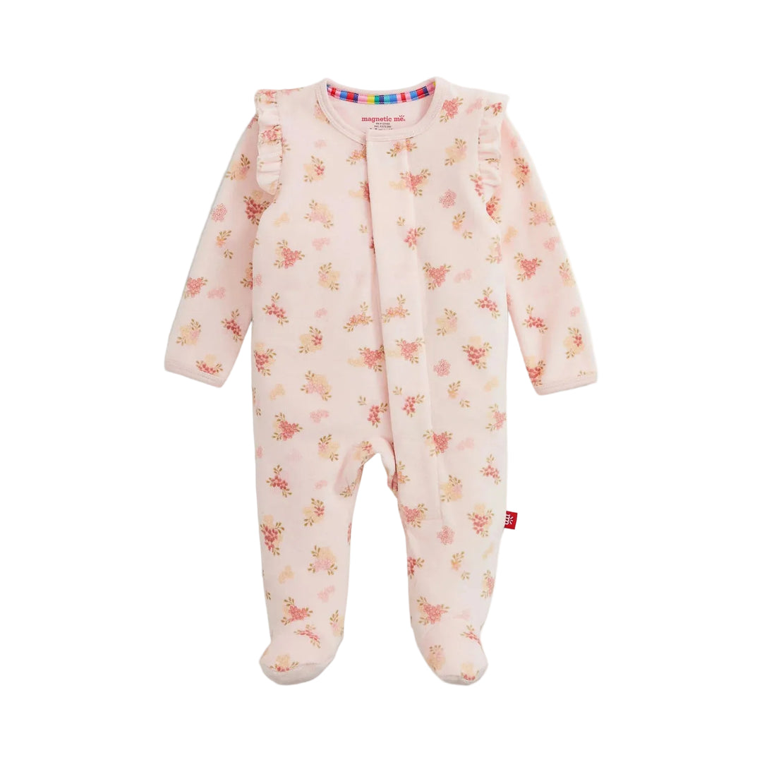 Magnetic Me Velour Footie - Floral