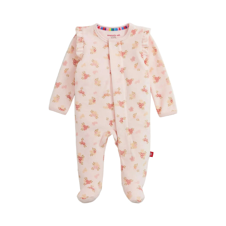 Magnetic Me Velour Footie - Floral