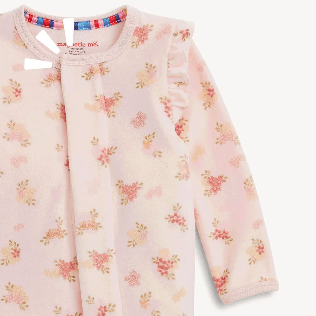 Magnetic Me Velour Footie - Floral