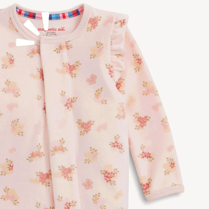 Magnetic Me Velour Footie - Floral