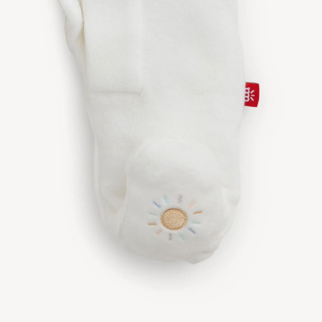Magnetic Me Velour Footie Embroidered Giraffe