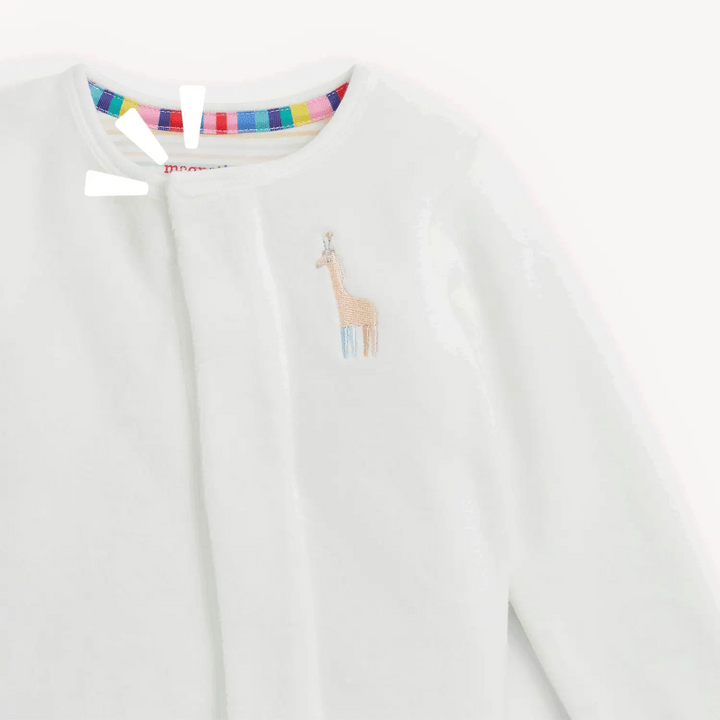 Magnetic Me Velour Footie Embroidered Giraffe