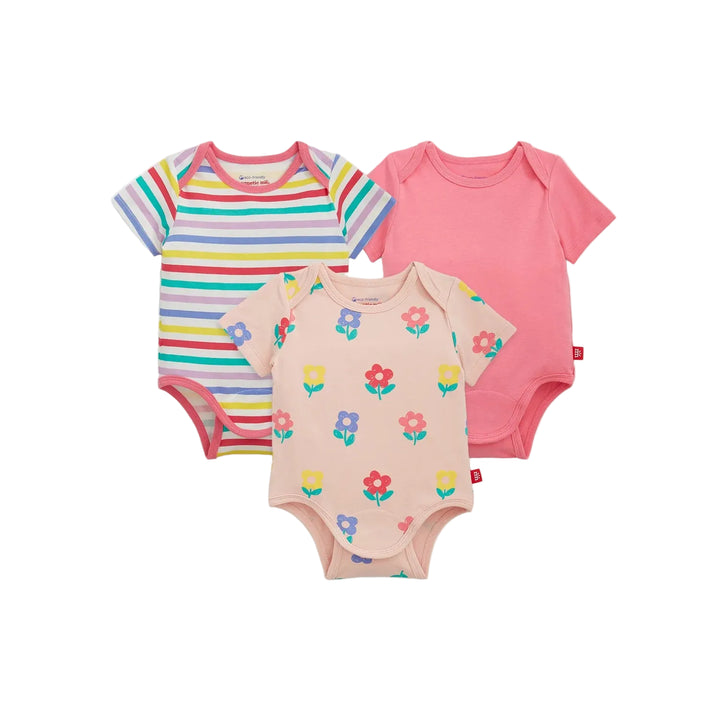 Magnetic Me 3-Pack Bodysuit - Pink Flower Combo