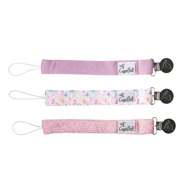 Copper Pearl Pacifier Clip - 3 pk