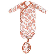 Newborn Knotted Gown- Gingerbread