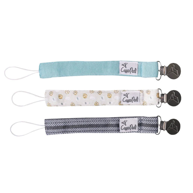 Copper Pearl Pacifier Clip - 3 pk