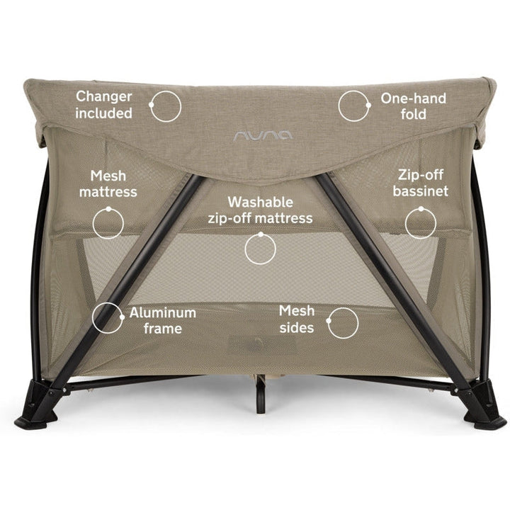 Nuna SENA Aire Playard with Zip-Off Bassinet