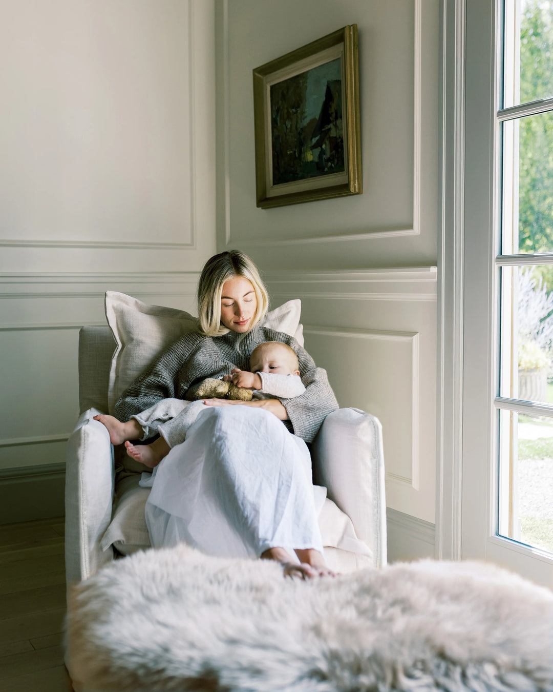 Oilo Margot Swivel Slipcover Nursery Glider