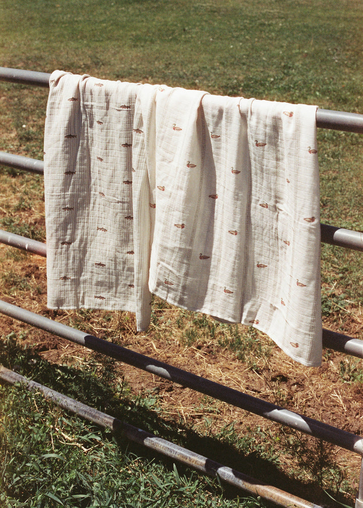 Oilo Mallard Duck & Trout Muslin Swaddles
