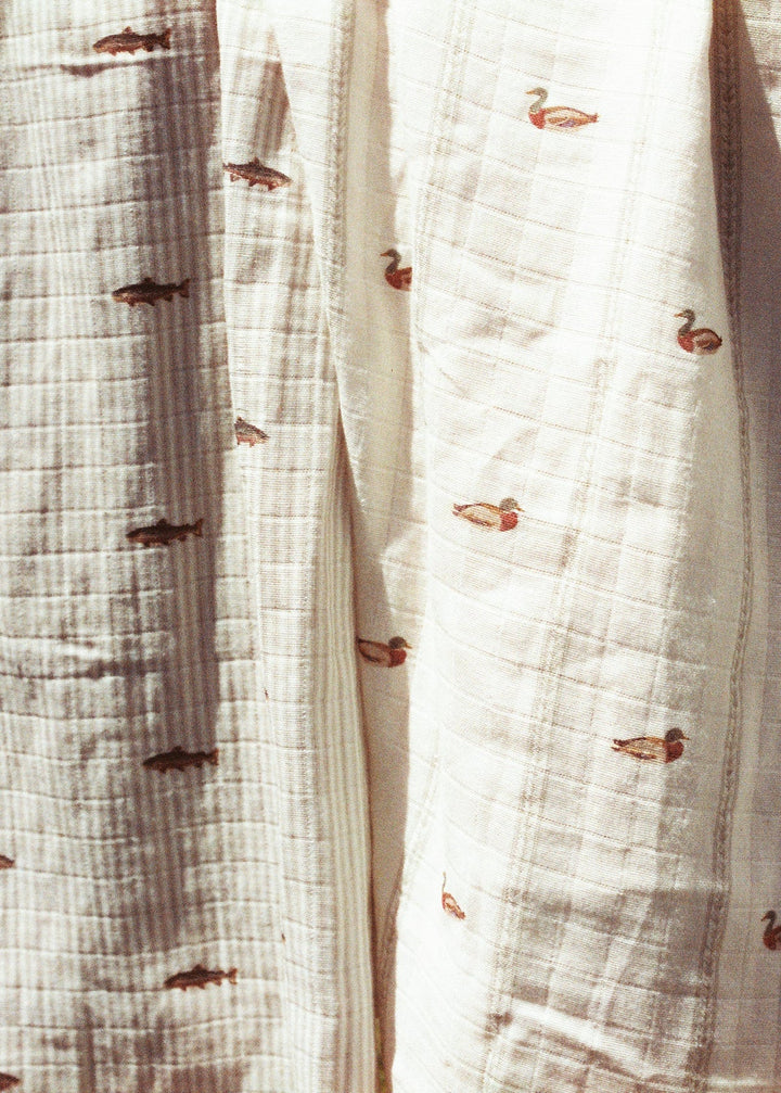 Oilo Mallard Duck & Trout Muslin Swaddles