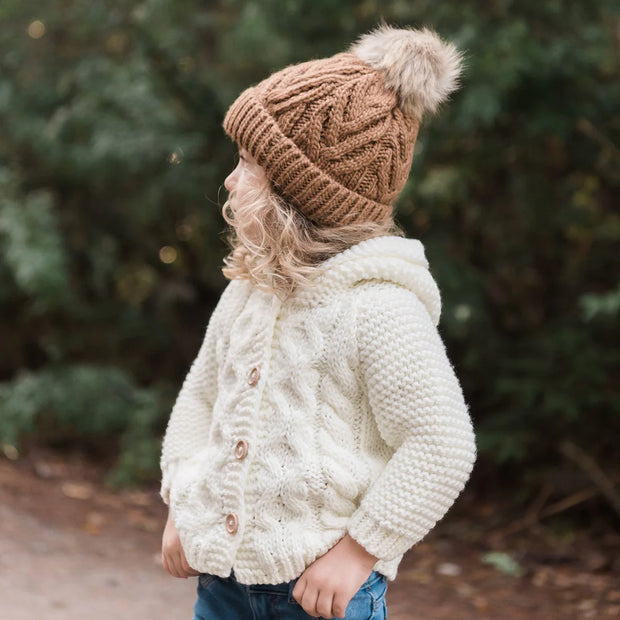 Huggalugs Pecan Pom Pom Beanie