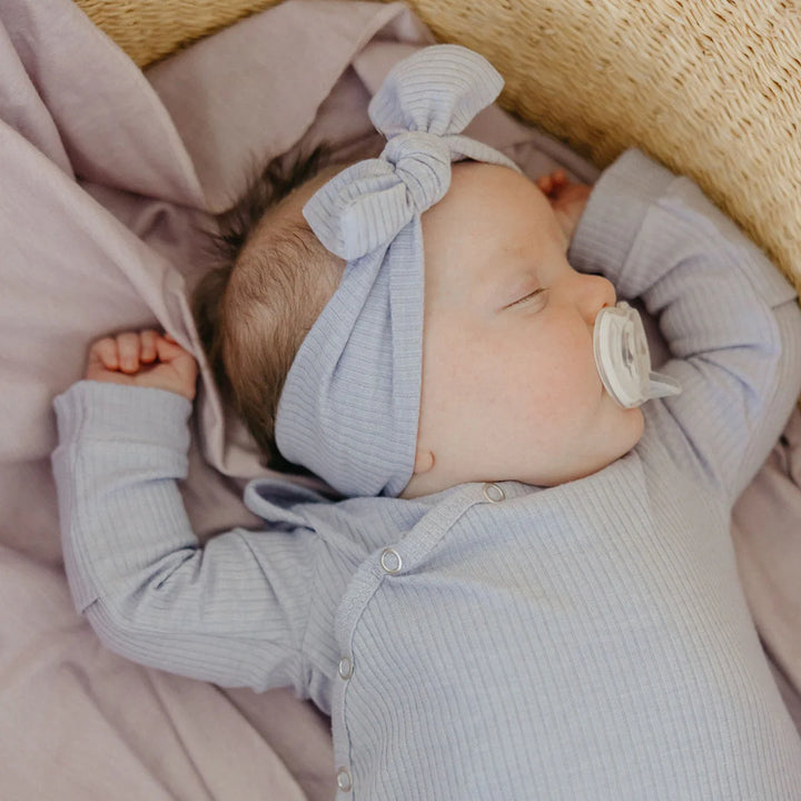 Copper Pearl Knit Headband Bow