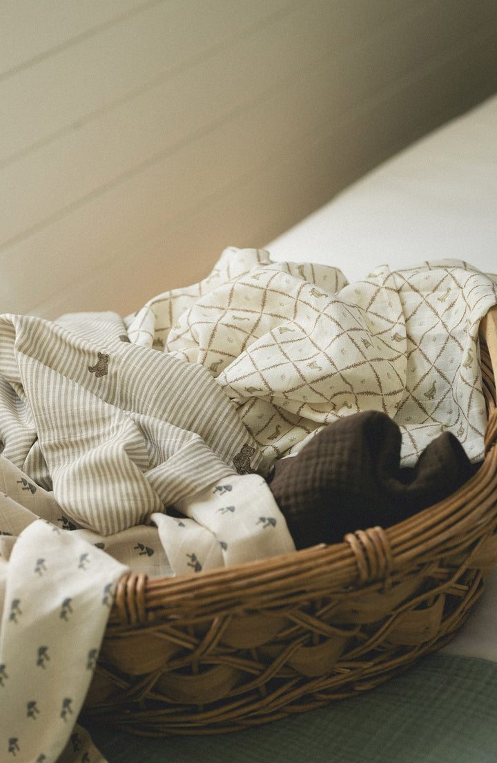 Oilo Muslin Swaddles Bear & Butter Yellow Duck