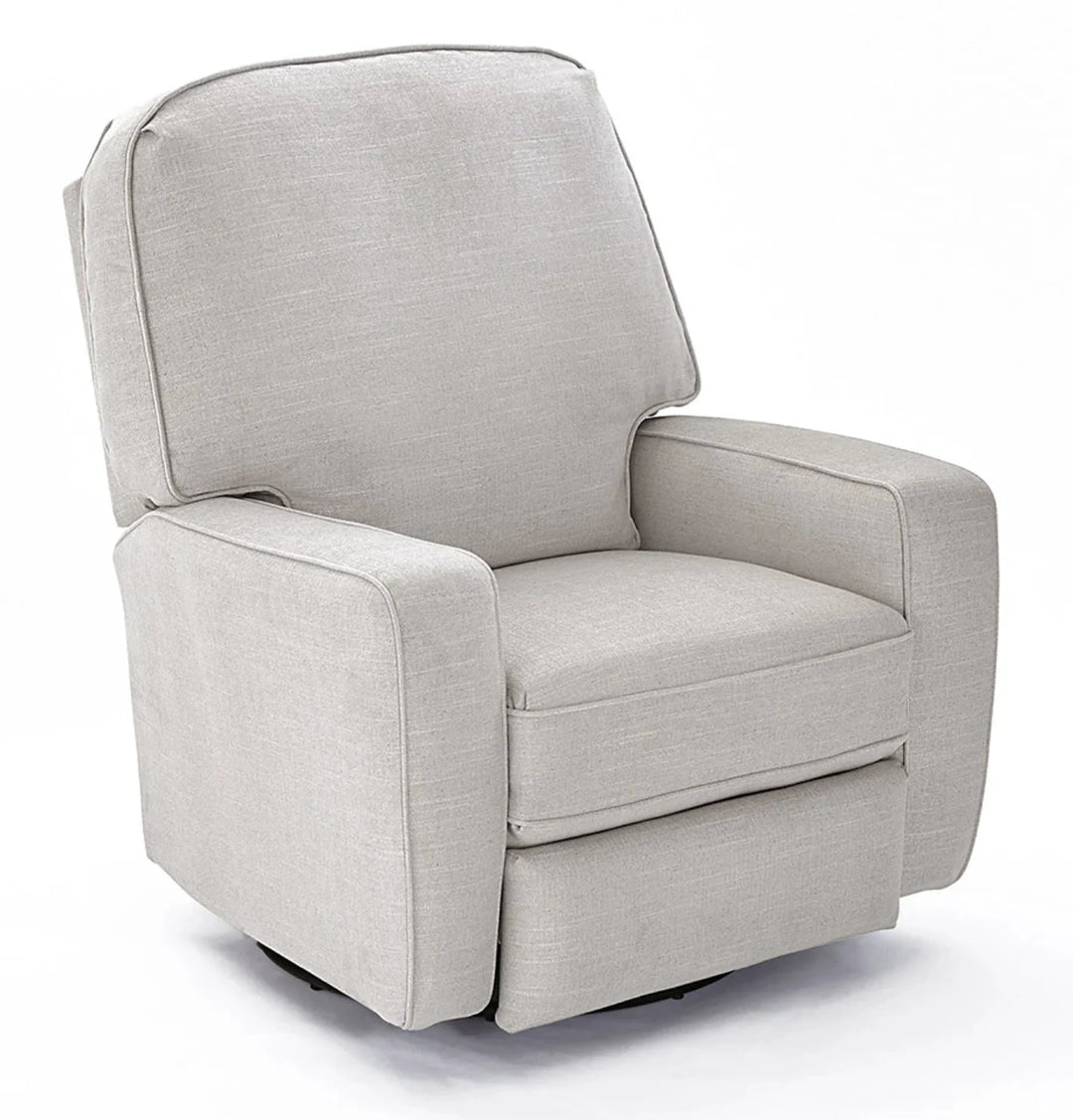 Best Chairs Finn Swivel Glider Recliner - Crypton Snow - In Stock