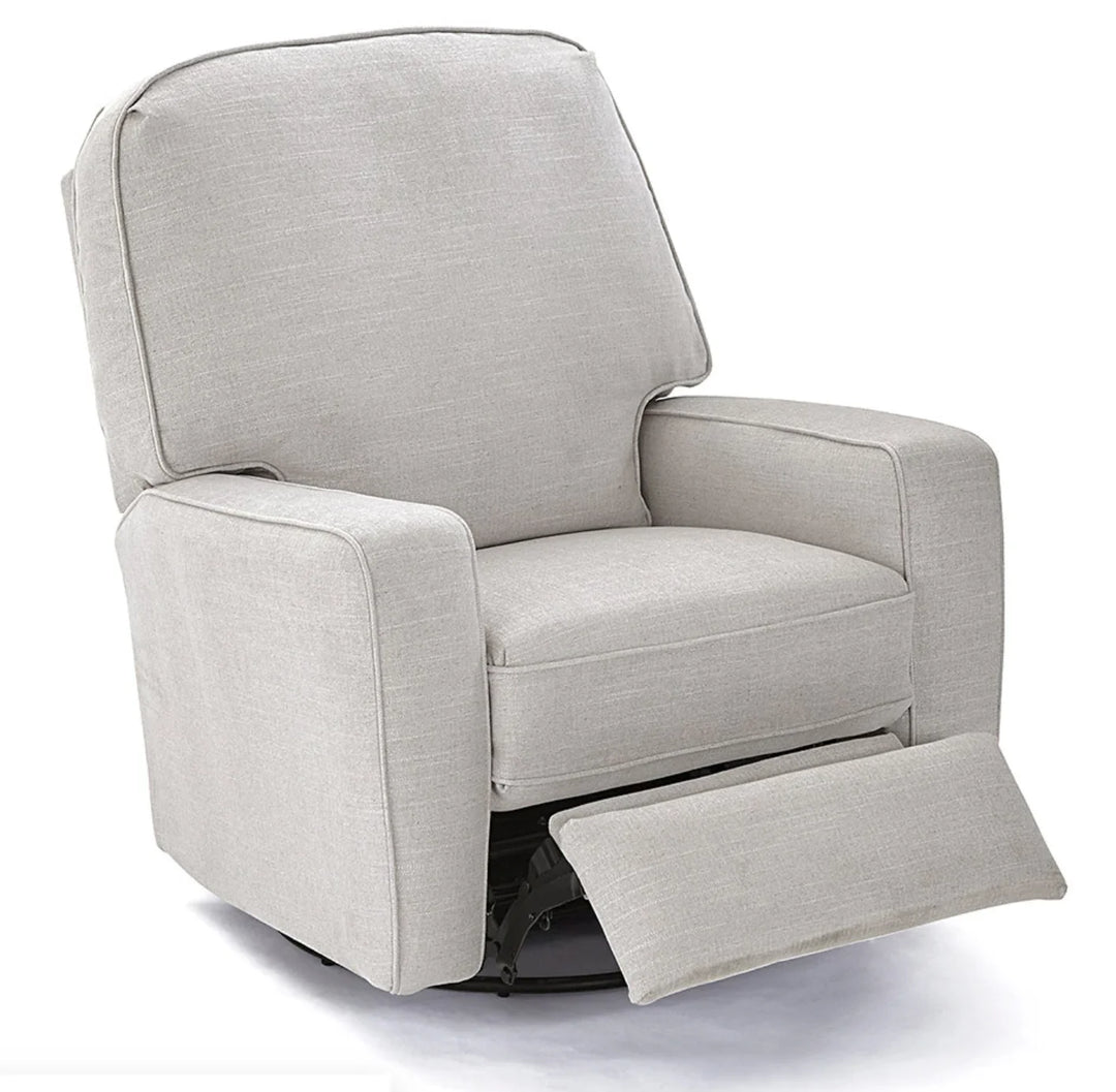 Best Chairs Finn Swivel Glider Recliner - Crypton Snow - In Stock