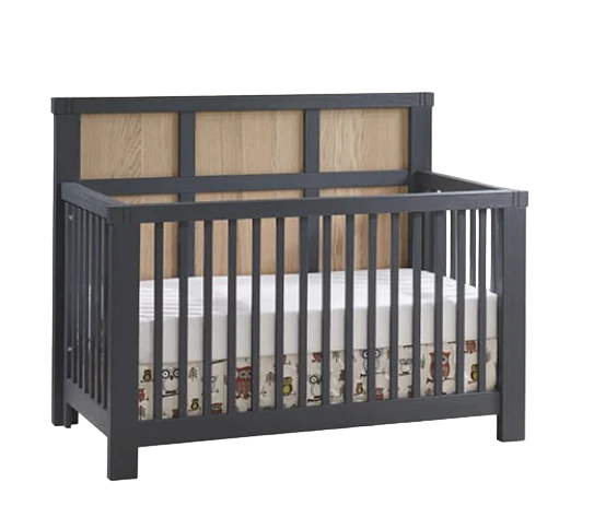 Natart Rustico Moderno Convertible Crib - Graphite/Natural Oak