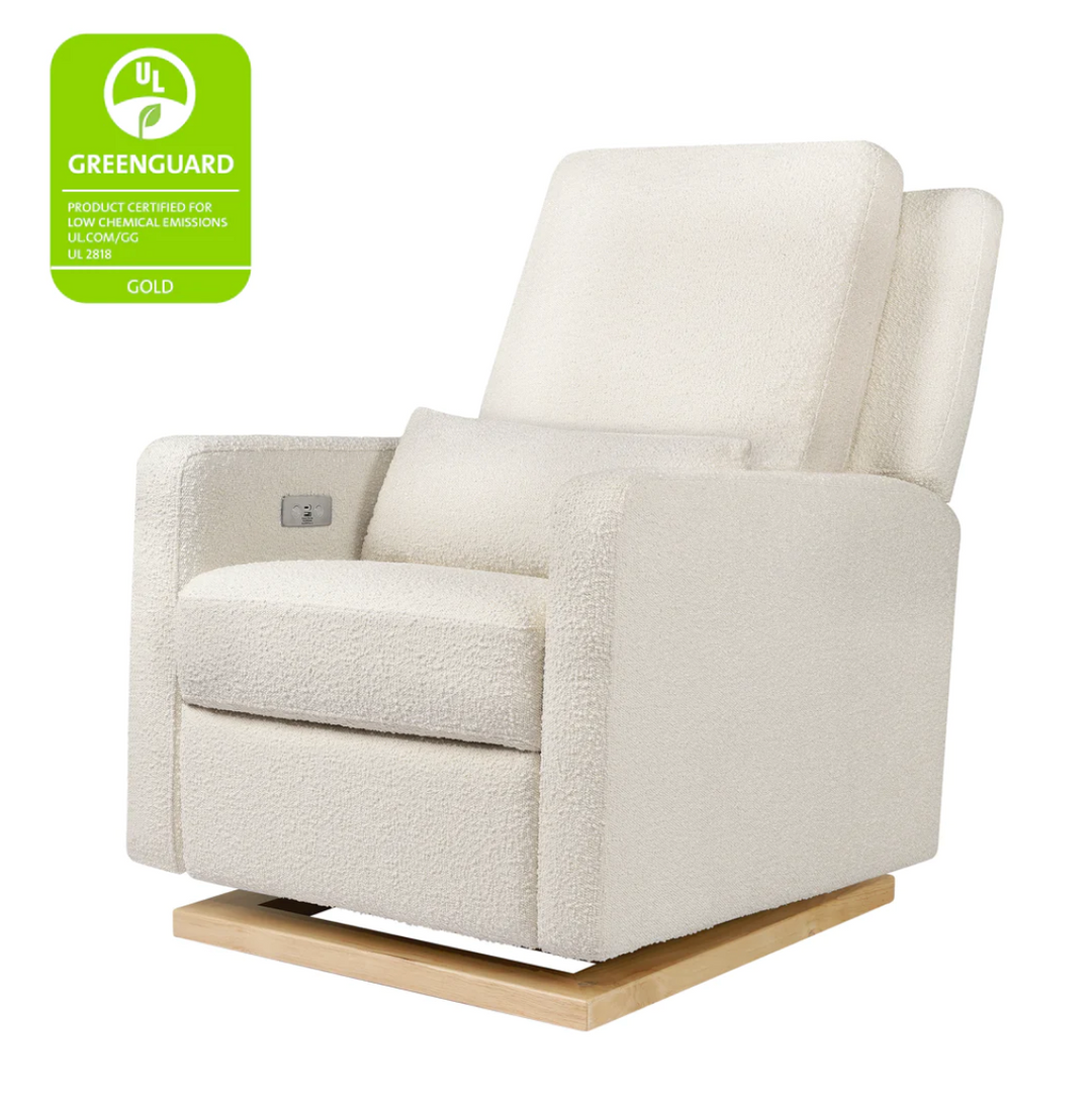 Babyletto Modern Nursery Glider Ivory Boucle Madison Swivel Glider