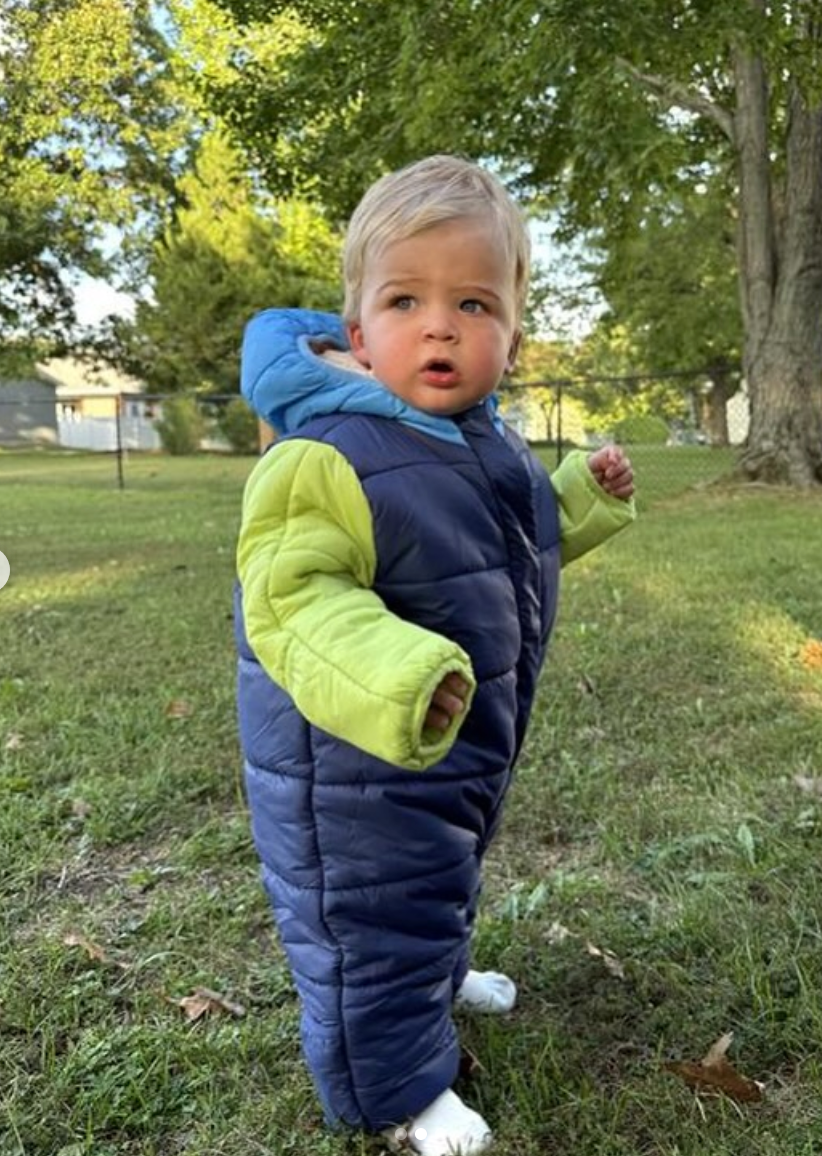 Magnetic me Puffer Pram Snowsuit - Storm Blue