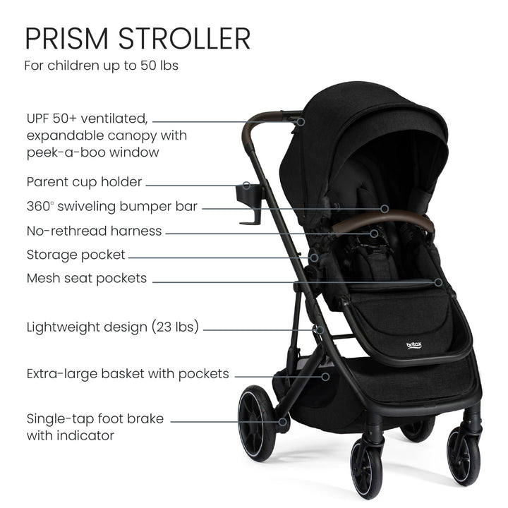 Britax Prism Full-Size Travel System with Willow S Infant Car Seat + Alpine Base