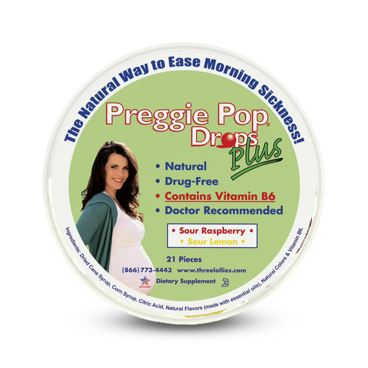 Three Lollies Preggie Pop Drops PLUS. with B6 - Sour Lemon & Sour Raspberry