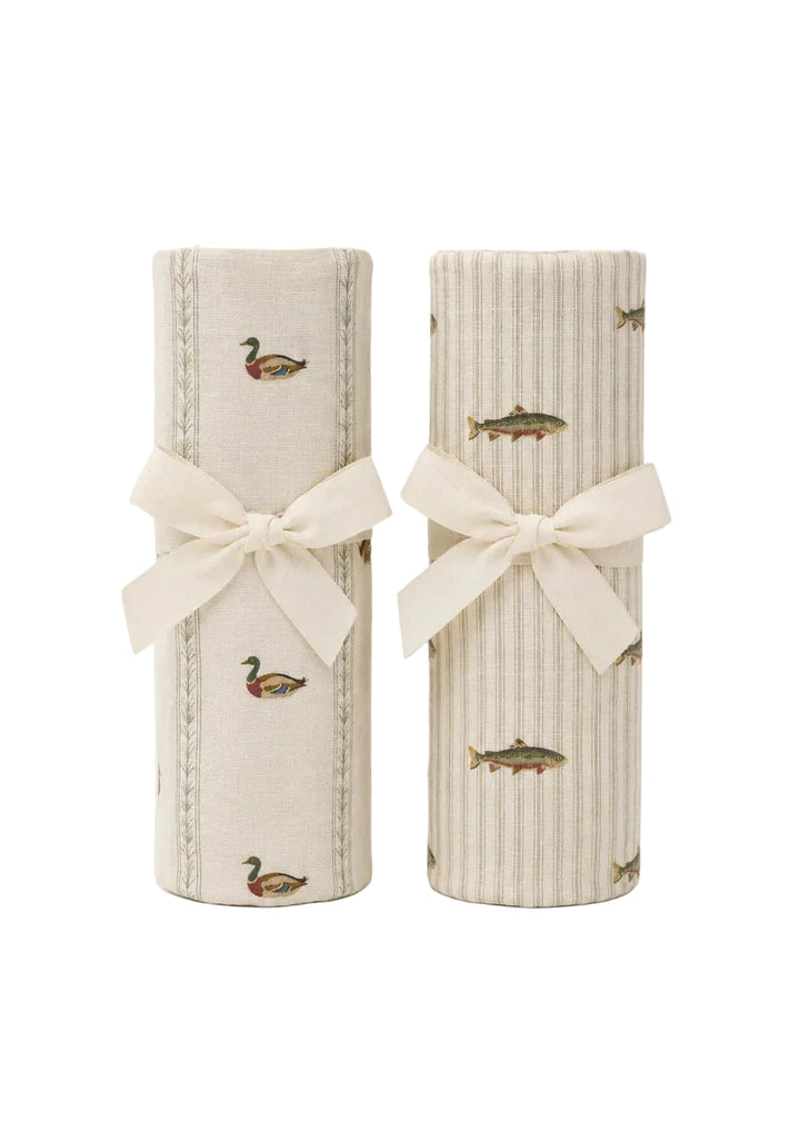 Oilo Mallard Duck & Trout Muslin Swaddles