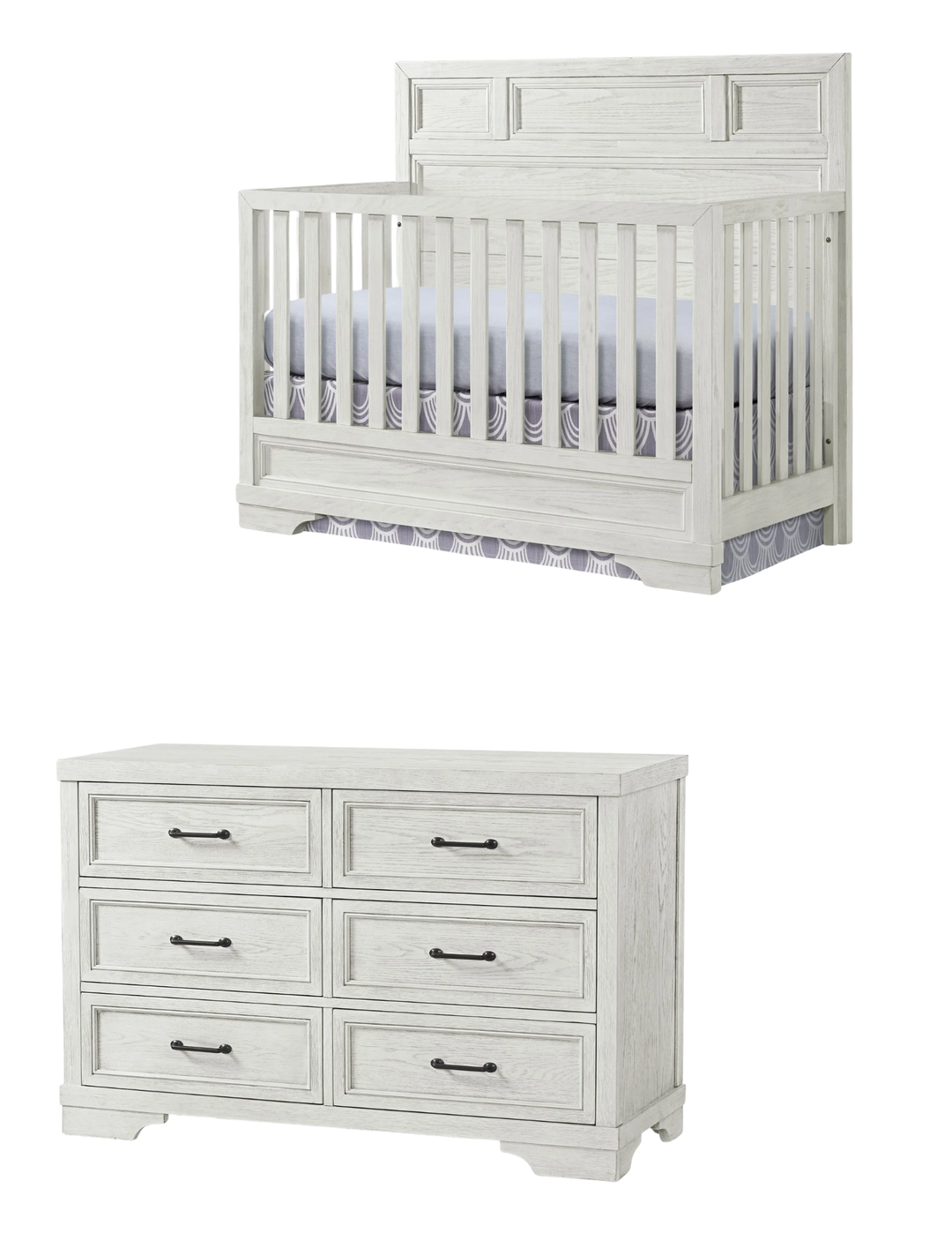Westwood Design Foundry Flat Top Crib and Dresser 2 Piece Set - White Dove Westwood Design Foundry Flat Top Crib and Dresser 2 Piece Set - White Dove