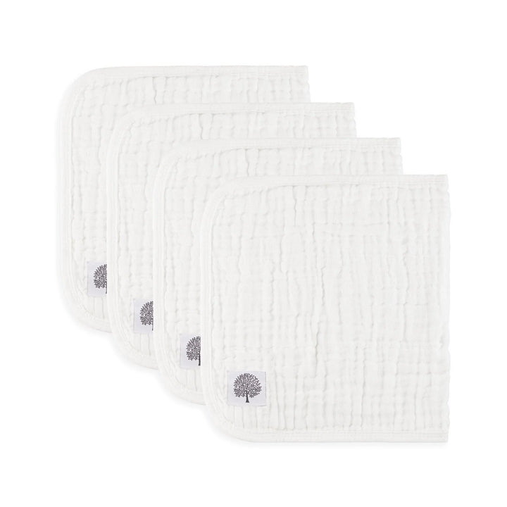 Parker Baby - White Set - Muslin Burp Cloths (4 Pack)