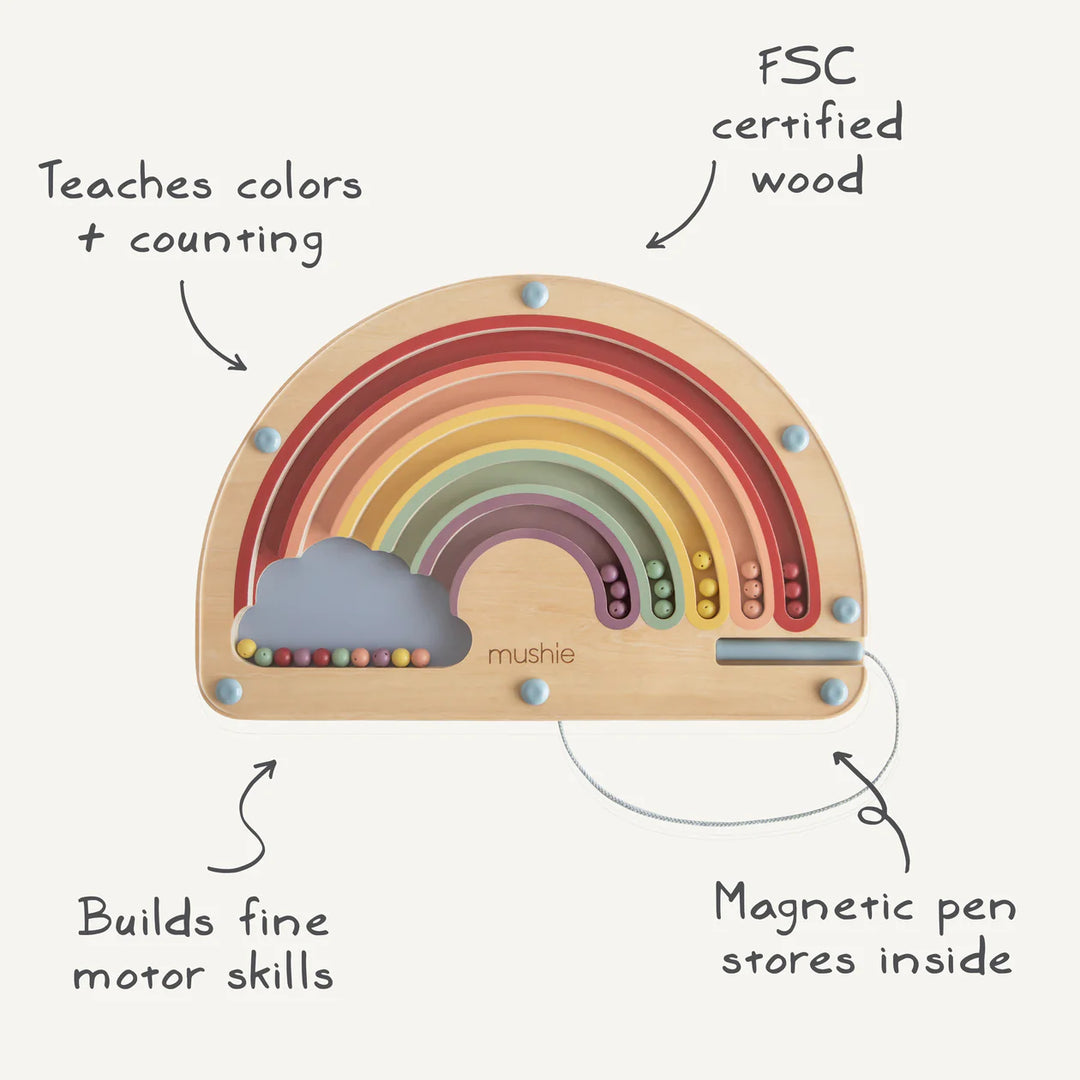 Mushie Wooden Magnetic Rainbow Maze