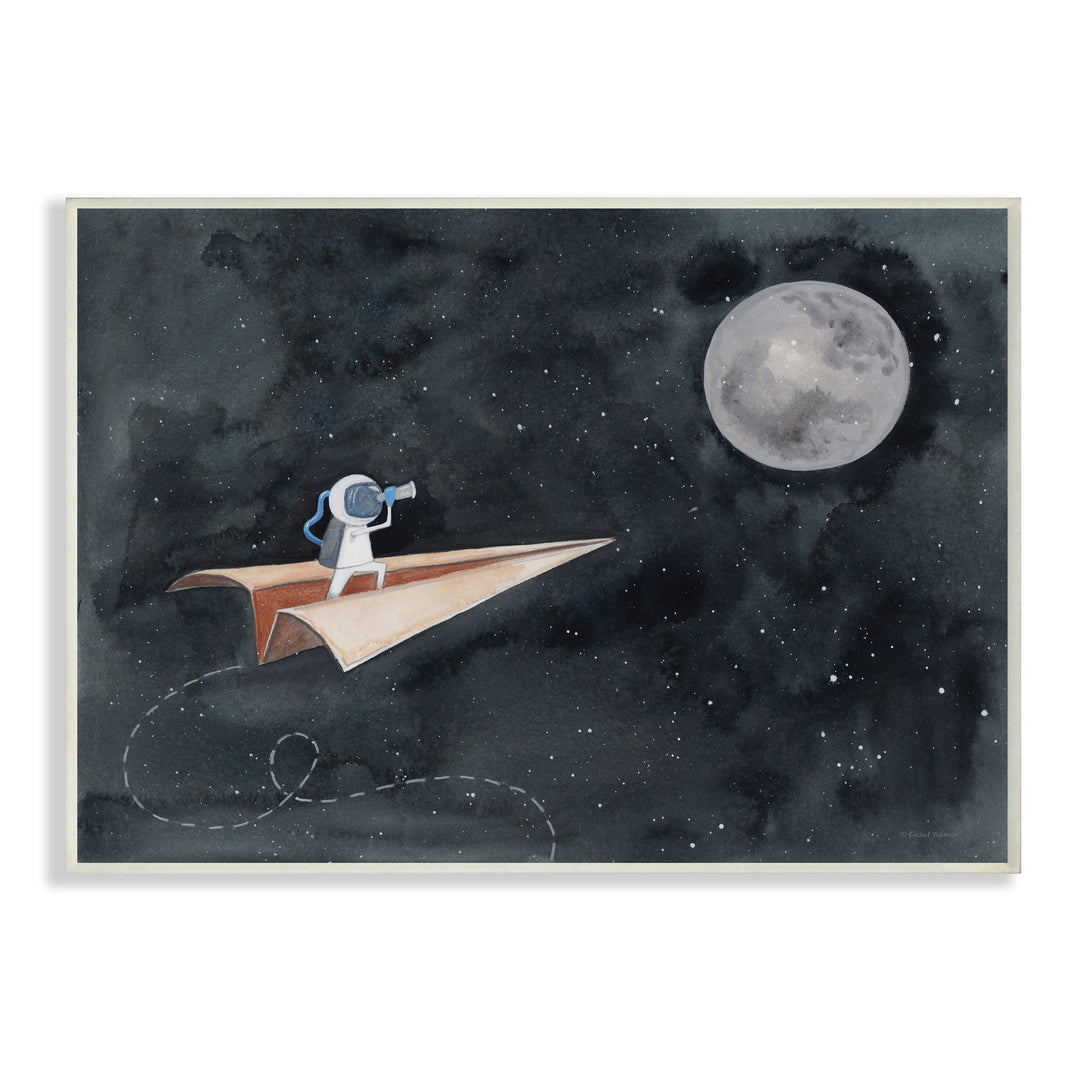 Paper Airplane Flying in Outer Space